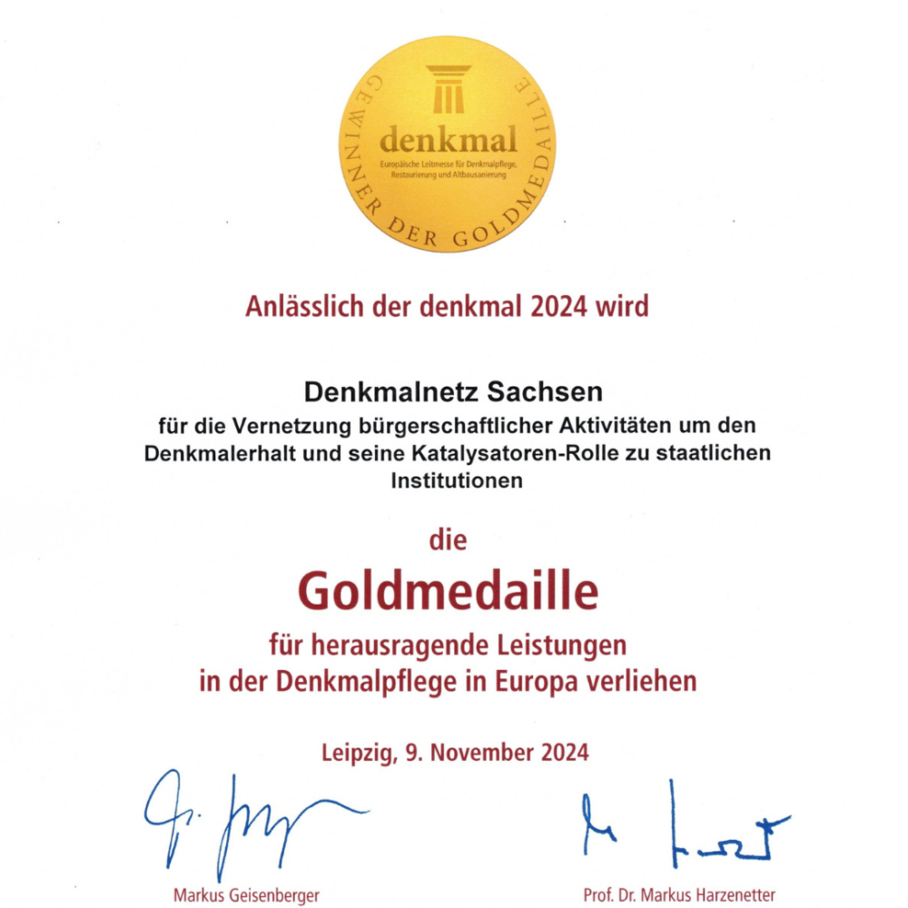 Urkunde denkmal 2024