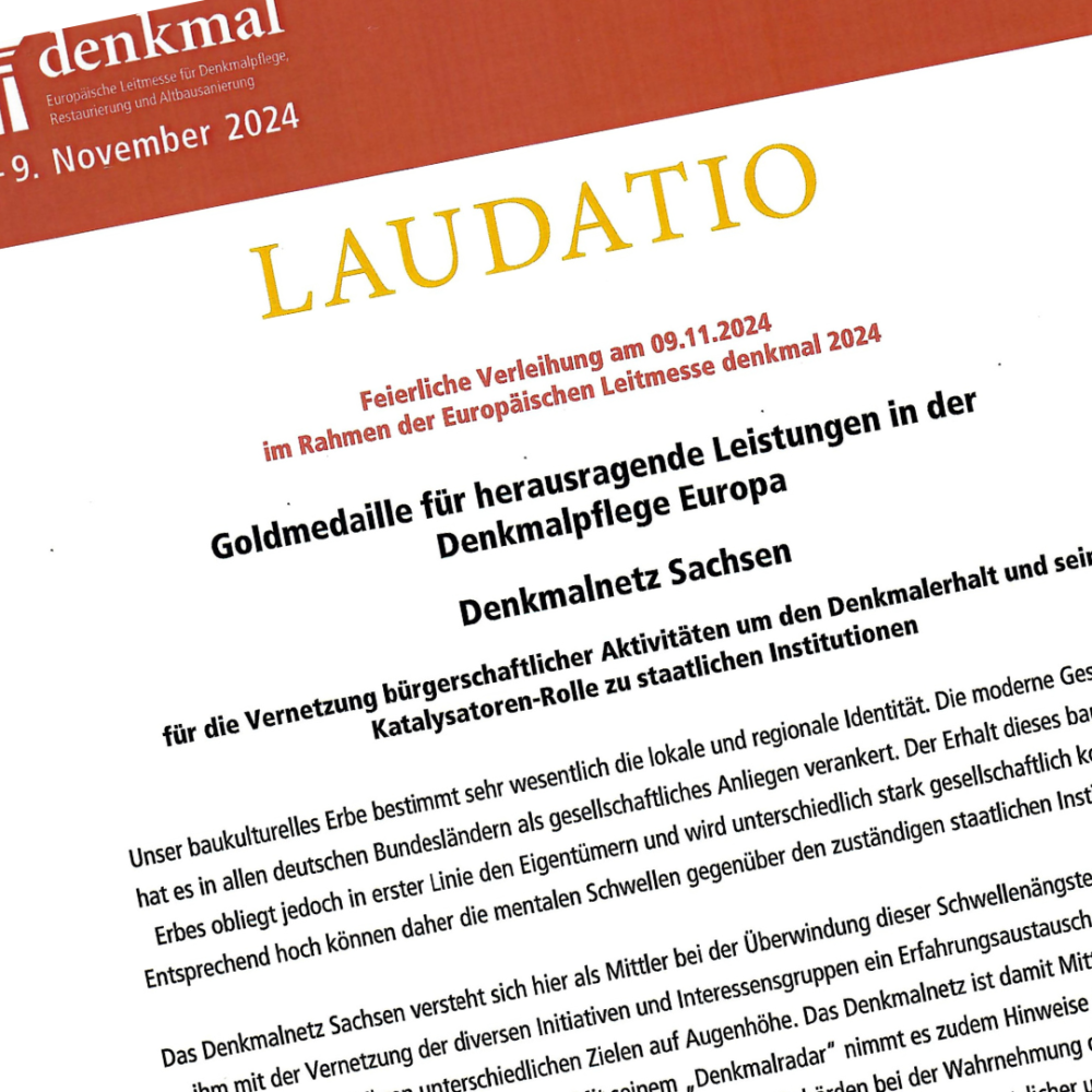 Laudatio Denkmalnetz Sachsen